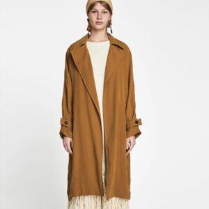 Zara | Flowy Trench Coat | Camel | XS